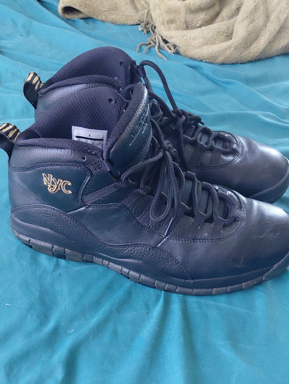 Jordan Black High-Top NYC Embroidered Sneakers